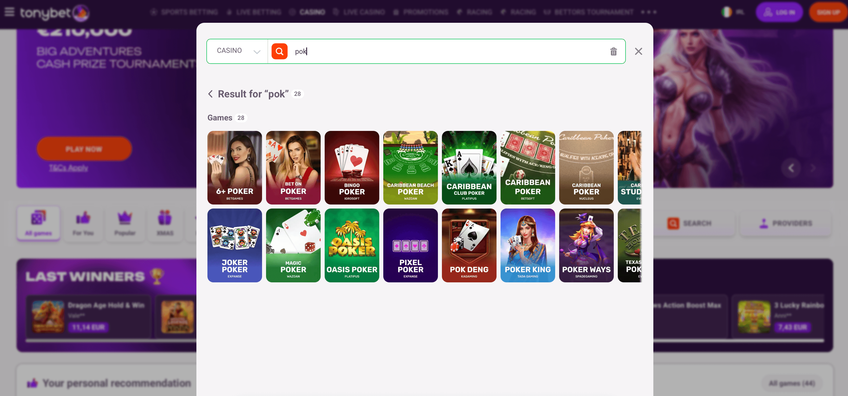 tonybet poker casino